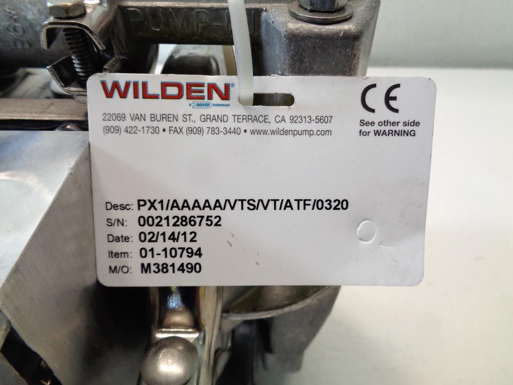 Wilden Pro-Flo X Air Operated Double Diaphragm Pump PX1/AAAAA/VTS/VT/ATF/0320